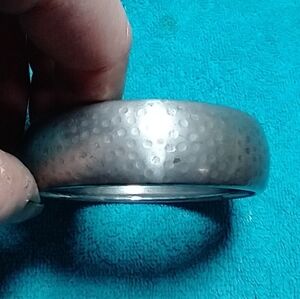 Silver Hammered bangle Bracelet large vintage